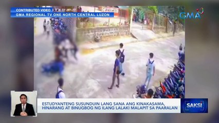 Estudyanteng susunduin lang sana ang kinakasama, hinarang at binugbog ng ilang lalaki malapit sa paaralan | Saksi