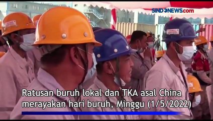 Ratusan Pekerja Lokal dan China Peringati Hari Buruh dengan Berjoget di Konawe