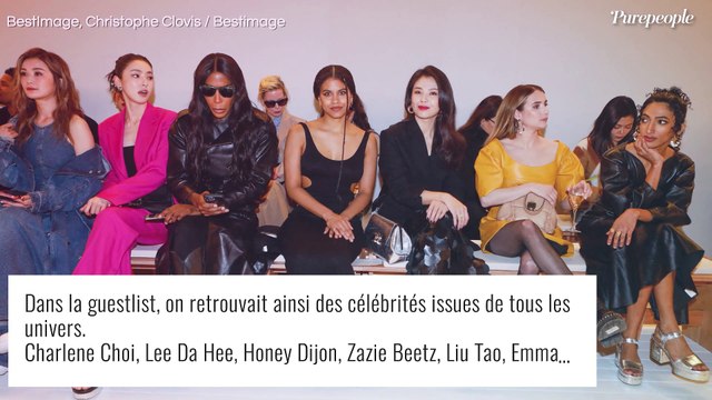 Sandrine Kiberlain joue le mystère en manteau XXL, Emma Robert en mini-robe tournesol pour Chloé