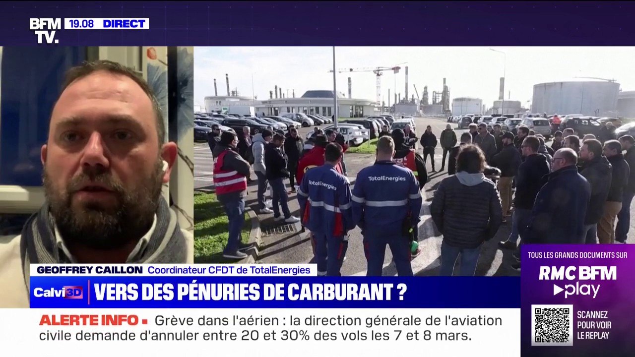 Geoffrey Caillon, coordinateur CFDT de TotalÉnergies, sur la grève du 7 mars: "C'est pas exclu qu'il y ait une reconductibilité sur la journée du 8"