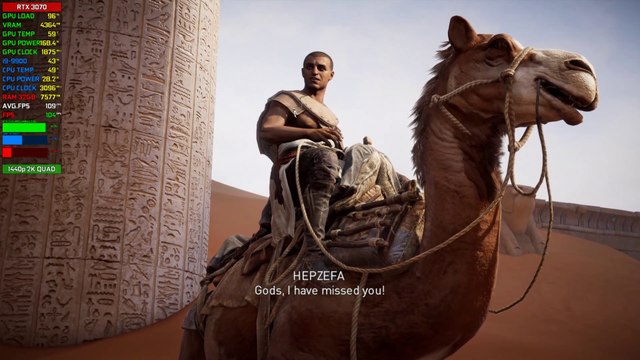 【Assassin's Creed Origins】PC | RTX 3070 8GB, i9-9900 | Benchmark @ 1440p 2K (60ᶠᵖˢ) ᴴᴰ ✔