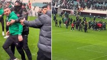 Bursaspor-Amedspor maçı öncesi saha savaş alanına döndü