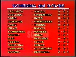 "90° MINUTO": STAGIONE 1984-85, 3 MARZO 1985!
