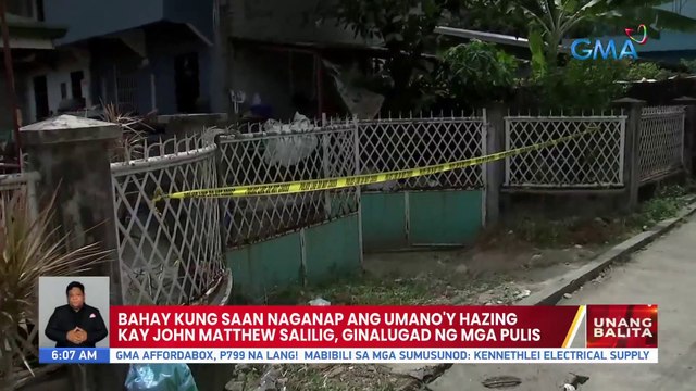 Bahay kung saan naganap ang umano'y hazing kay John Matthew Salilig, ginalugad ng mga pulis | UB