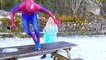 Spiderman vs Frozen Elsa & Spidergirl - Spiderman is Frozen by Elsa! Superheroes Movie in Real Life (Funny)