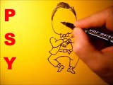 Gangnam STYLE, Funny PSY cartoon, Drawing Caricature