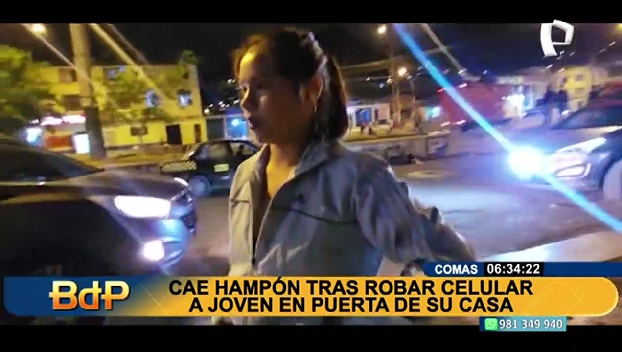 Comas: cae delincuente tras robar celular a joven en la puerta de su casa