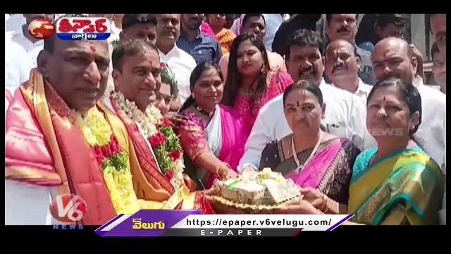 Malla Reddy Prays For BRS Victory In Upcoming Elections At Yadadri Temple _ V6 Teenmaar