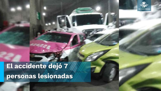 Pipa se queda sin frenos y provoca carambola en túnel de Río Mixcoac