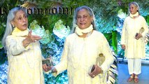 Abu Jani Sandeep Khosla Event पर Jaya Bachchan Lemon Kurta White Pant पर Dupatta लपेटे...