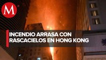 Desalojan a 130 personas por incendio en distrito comercial de Hong Kong