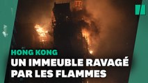 À Hong Kong, l’incendie spectaculaire d’un gratte-ciel