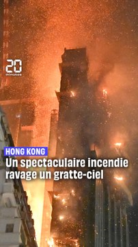 Hong Kong : un spectaculaire incendie ravage un gratte-ciel #short