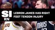 LeBron James Has Right Foot Tendon Injury, Lakers Say