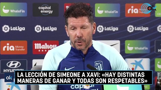 La lección de Simeone a Xavi «Hay distintas maneras de ganar y todas son respetables»