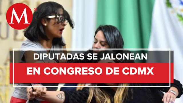 Entre empujones, diputadas discuten en Congreso de CdMx por acuerdo contra Layda Sansores