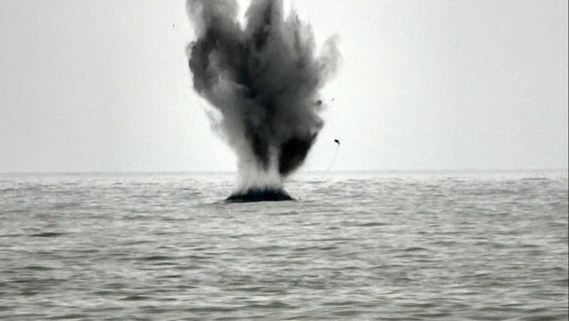 Ordu'da denizde bulunan mayın benzeri cisim fünye ile patlatıldı