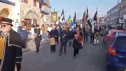 St Piran's Day Parade procession gets underway