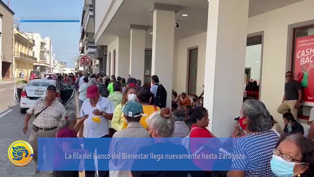 La fila del Banco del Bienestar llega nuevamente hasta Zaragoza