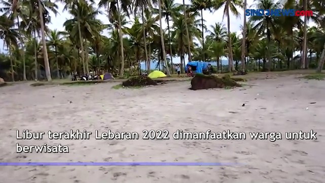 Akhir Libur Lebaran, Pantai di Lampung Dipadati Wisatawan