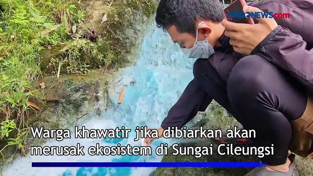 Aliran Sungai Cileungsi Berwarna Biru dan Berbau, Diduga Tercemar Limbah Pabrik