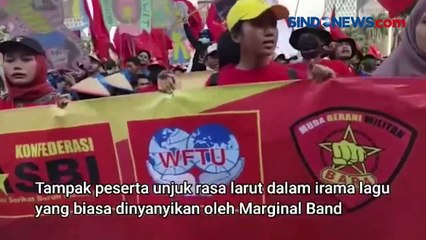 Unik! Lagu Buruh Tani Dinyanyikan Versi Koplo saat Unjuk Rasa Buruh di Jakarta