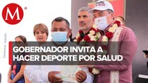 Rutilio Escandón, Gobernador de Chiapas, inaugura unidad deportiva en Totolapa