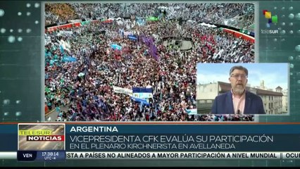 Vicepresidenta argentina evalúa su participación en plenario kirchnerista