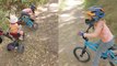 Young cyclist forgets about brakes while approaching tree at full speed *BAM!*