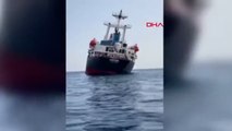 Antalya açıklarında yük gemisi yan yattı