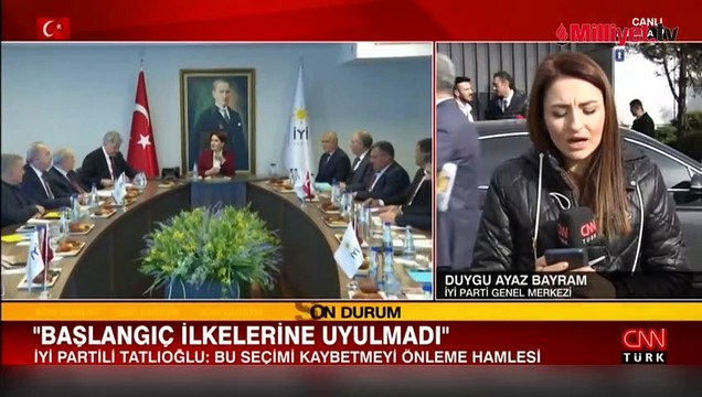 CNN Türk muhabiri Duygu Ayaz Bayram İYİ Parti Genel Merkezi'nin önünde son bilgileri aktardı