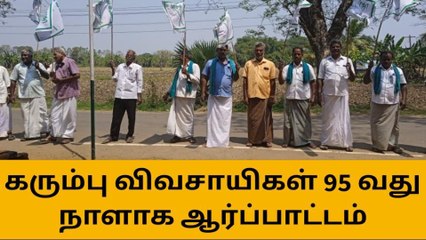 தஞ்சை: கரும்பு விவசாயிகள் 95 வது நாளாக ஆர்ப்பாட்டம்