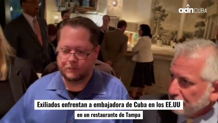 Exiliados enfrentan a embajadora de Cuba en los EE.UU, en un restaurante de Tampa