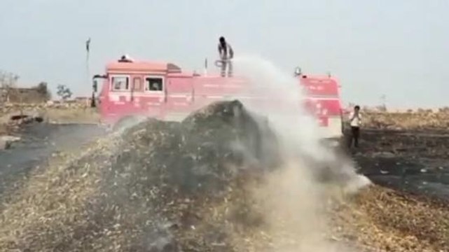 नीमच: शार्ट सर्किट से लगी भीषण आग ,फायर बिग्रेड ने आग पर पाया काबू