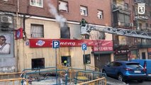 Imágenes del incendio y declaraciones de los equipos de emergencias de Bomberos del Ayuntamiento de Madrid y del Samur
