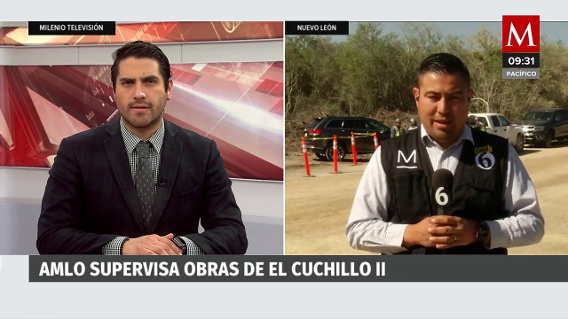 AMLO inspecciona avances del acueducto El Cuchillo II en Nuevo León