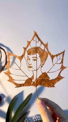 Incredible Audrey Hepburn Leaf Art