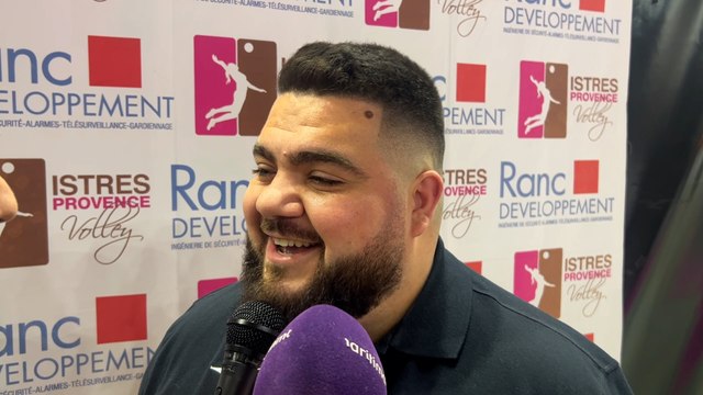 Au micro maritima: Matteo Pentassuglia après la victoire d'Istres Volley contre Evreux
