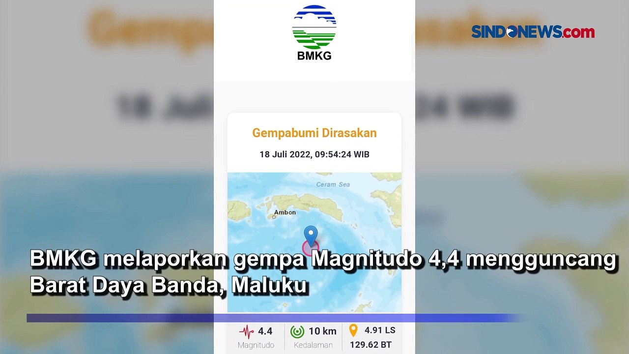 Gempa Magnitudo 4,4 Guncang Banda Maluku, BMKG: Hati-hati Gempa Susulan