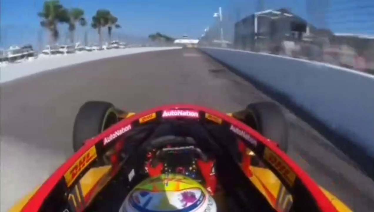 Indycar 2023 St Petersburg Fast 6 Grosjean Pole Lap Onboard+ Réaction