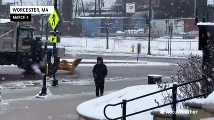 Wintry blast continues in Massachusetts