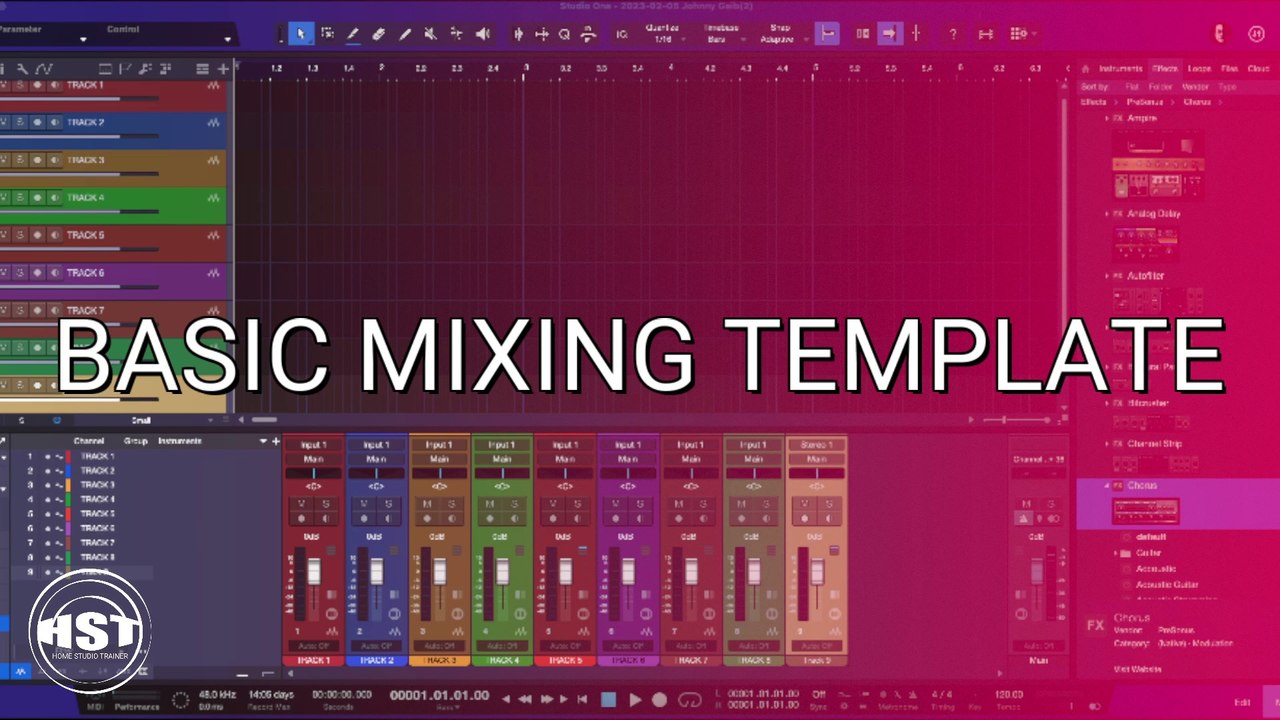 Studio One 6 - Basic Mixing Template - Home Studio Trainer