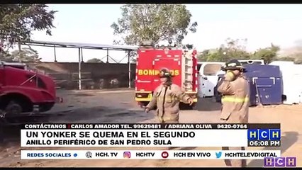 Incendio en un  yonker en San Pedro Sula