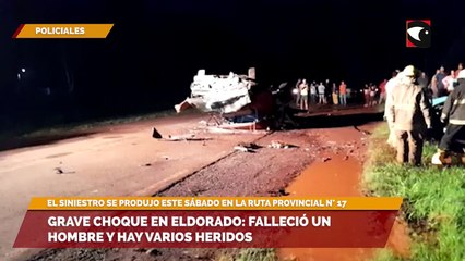 Grave choque en Eldorado falleció un hombre y hay varios heridos