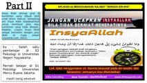 Perlukah menggunakan kata Insya Allah ? No. 002