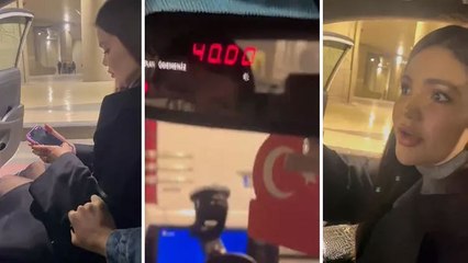 Taksim'de taksiciyle turist yolcu arasında ücret tartışması