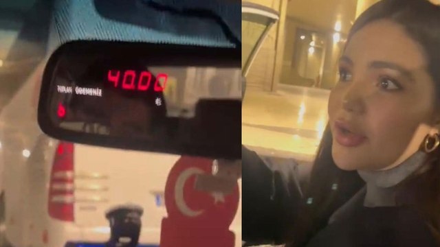 Taksiciyle turist arasında ücret tartışması