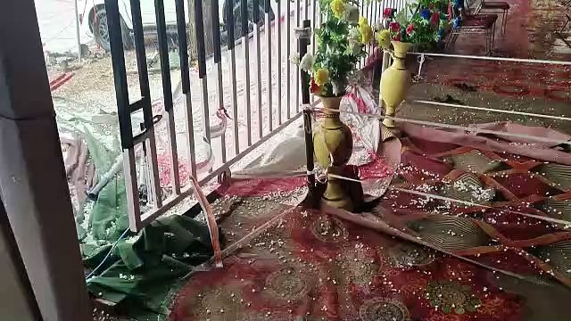 नागौर के भदवासी में अंधड़ व ओलावृष्टि से उड़ा भागवत कथा का टेंट