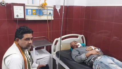 रामपुर:चाइनीज मांझे की चपेट में आकर युवक की गर्दन कटी,कांग्रेस नेता ने जाना हाल