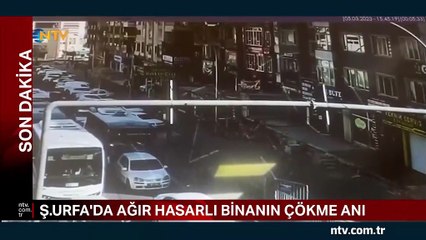 Depremde ağır hasar alan 7 katlı bina çöktü
